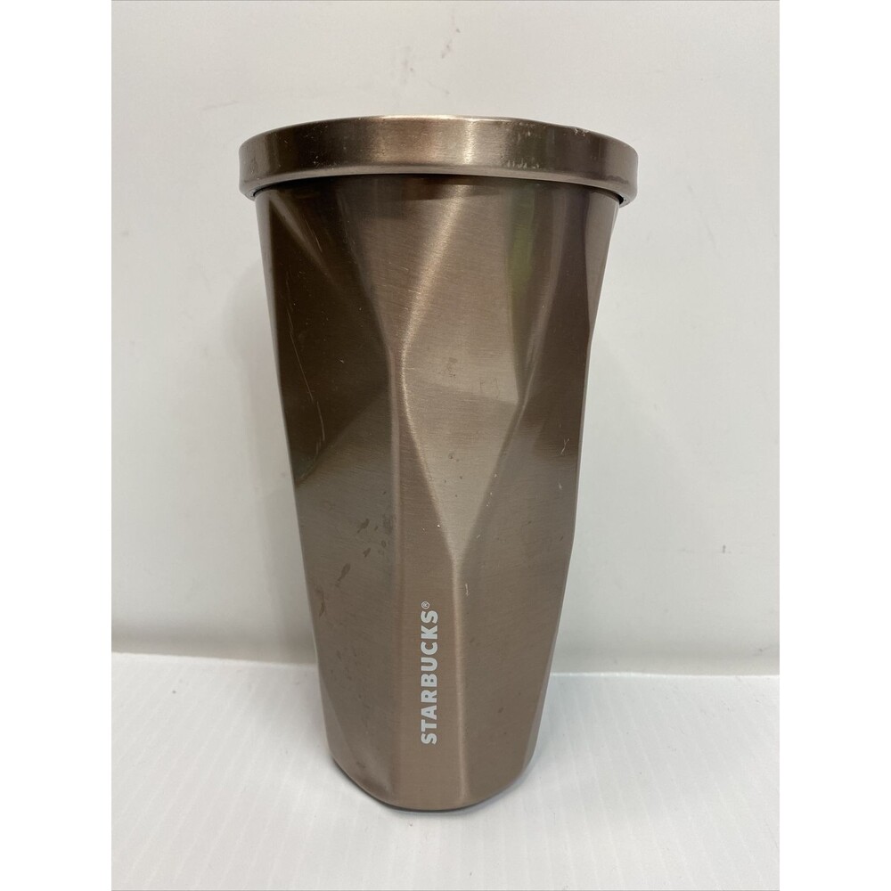 Starbucks Coffee Stainless Steel 16oz Tumbler Rose Gold Bronze Prism 2012 Grande